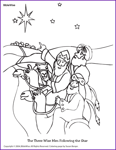 Coloring The Three Wise Men Following the Star Kids