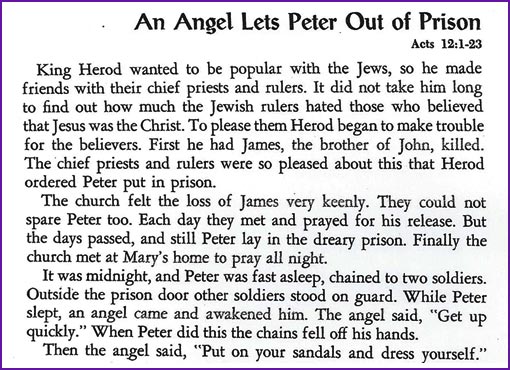 An Angel Lets Peter Out Of Prison Story Kids Korner