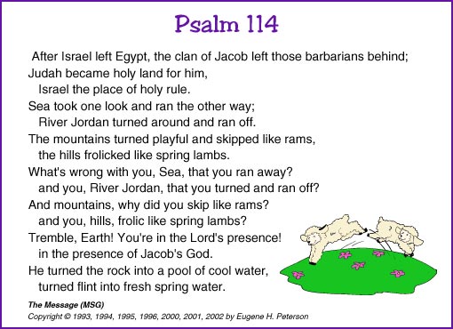 Psalm 114 From The Message God Governs Everything Kids Korner 